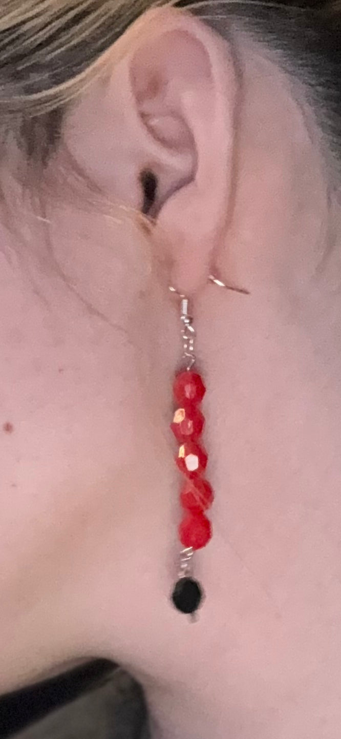 Red and black earrings